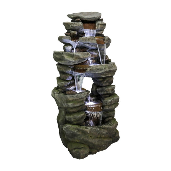Resin Rock Waterfall Fountain Large 60 Inch 7 Tier