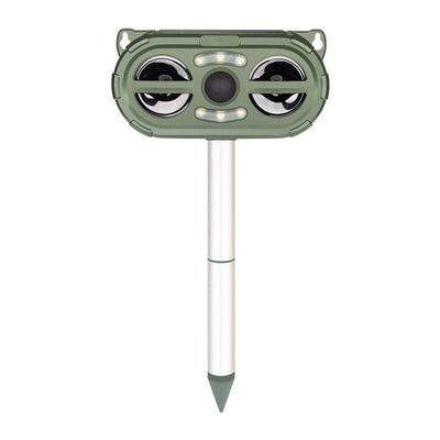 Animal Repellent Solar Powered Ultrasonic Motion Sensor and Flashing Light Outdoor Weatherproof Farm Garden Lawn for Coyote Bird Skunk Snake Raccoon Rabbit Squirrel