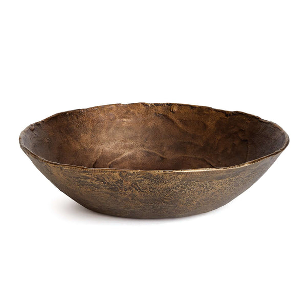 Antique Brass Decorative Bowl with Organic Rim