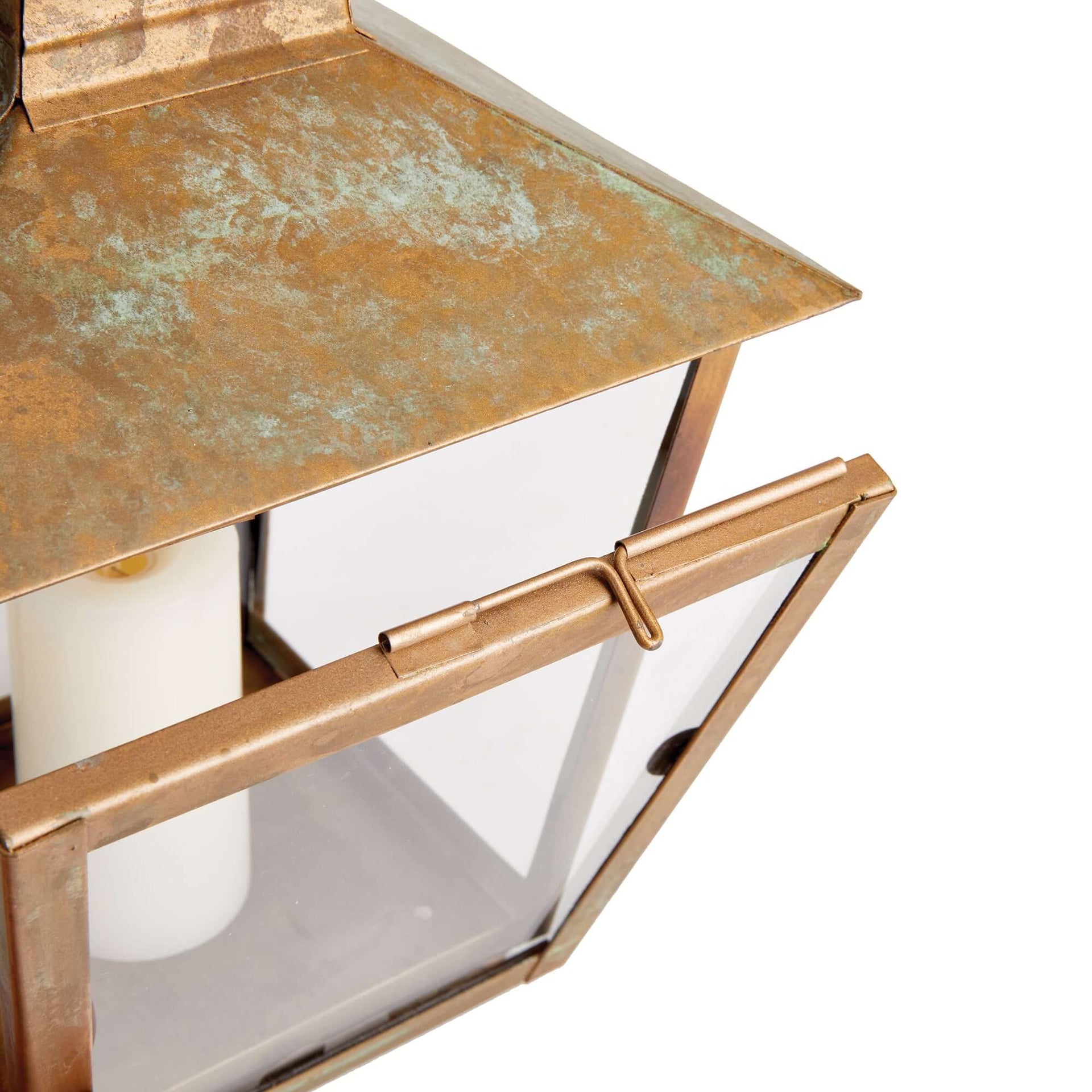 Antique Copper Pagoda Lantern with Weathered Patina