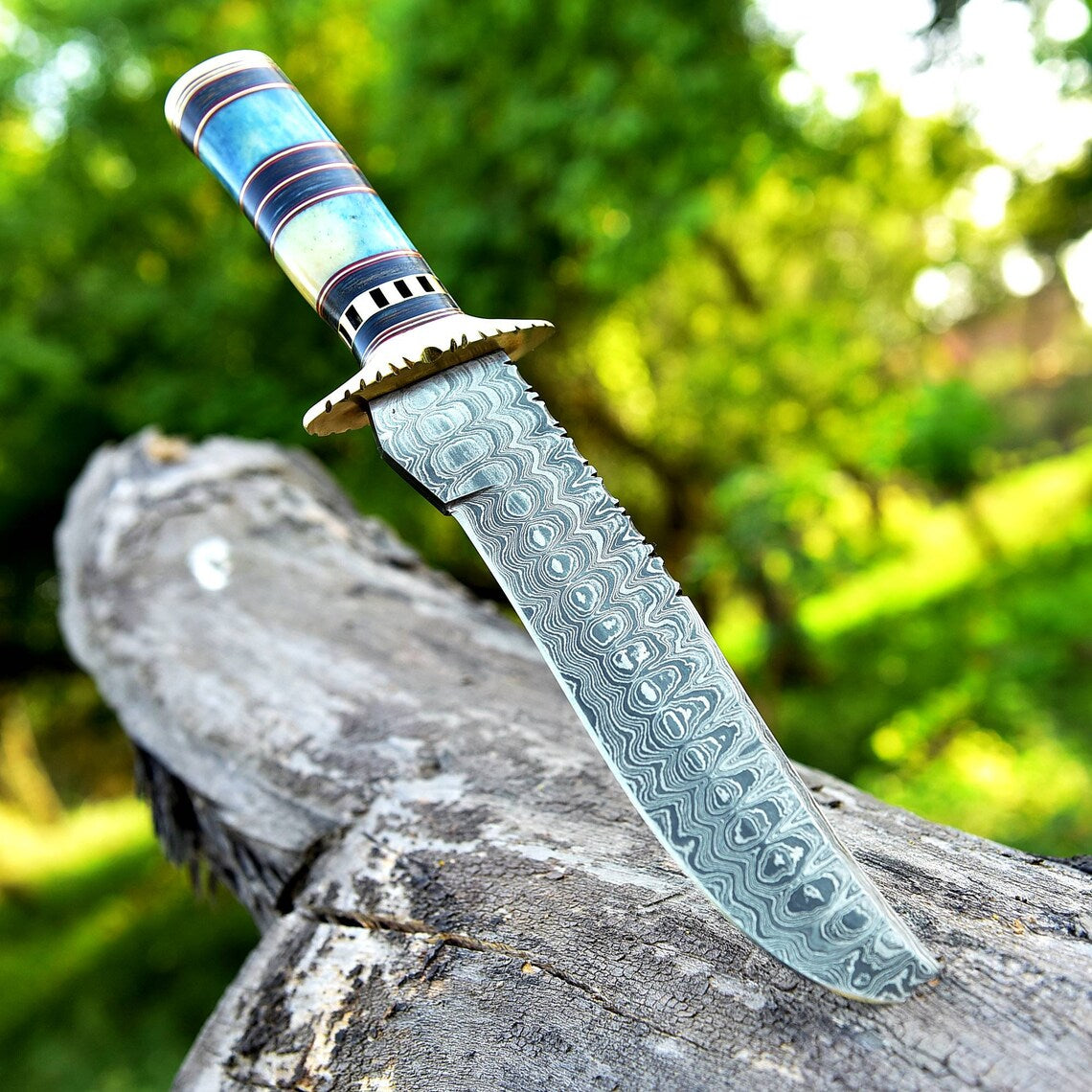 Damascus Steel Antique Bowie Knife for Sale – 13