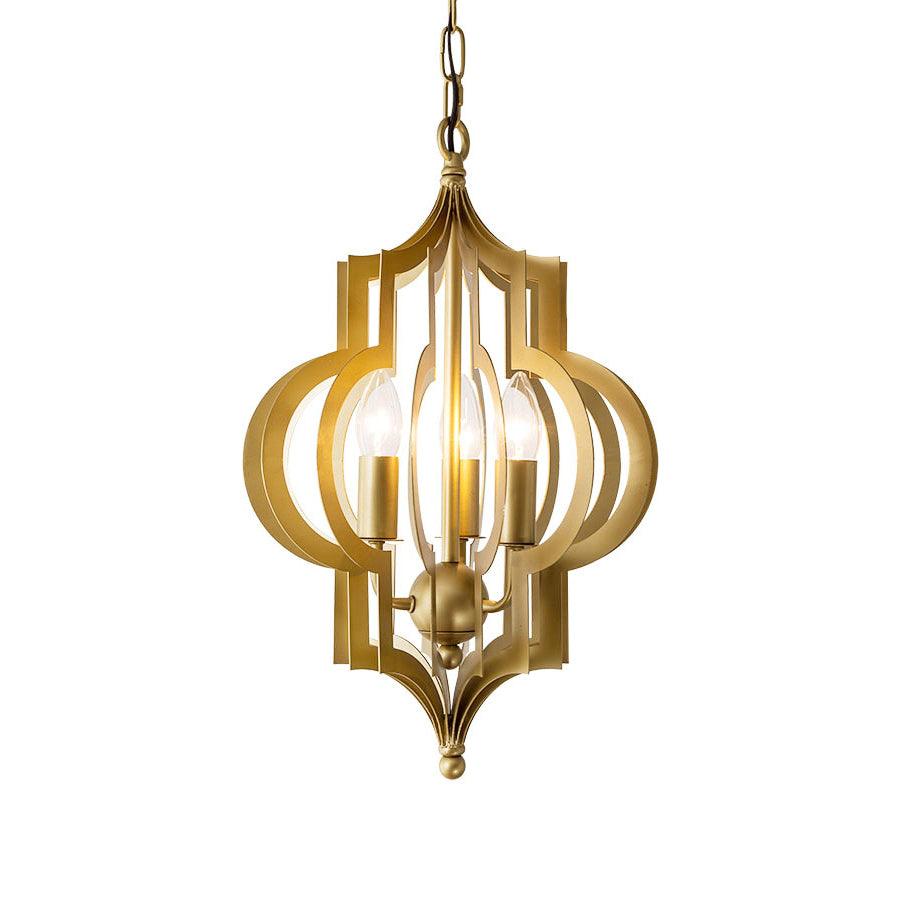 Antique Gold Leaf Lantern Chandelier 12.2