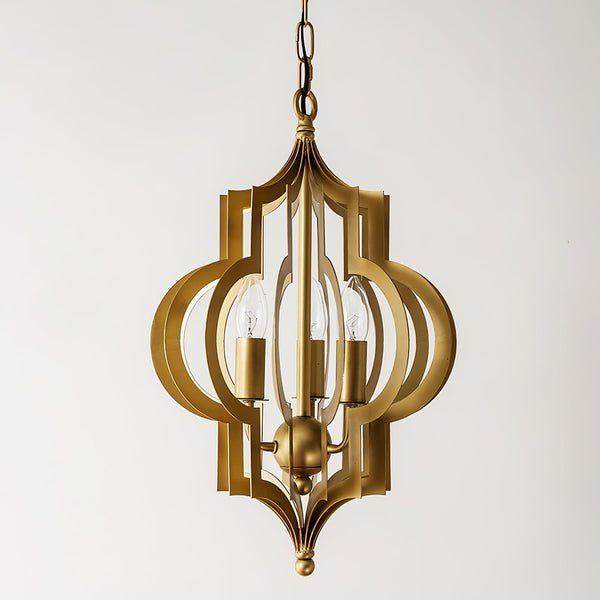 Antique Gold Leaf Lantern Chandelier 12.2