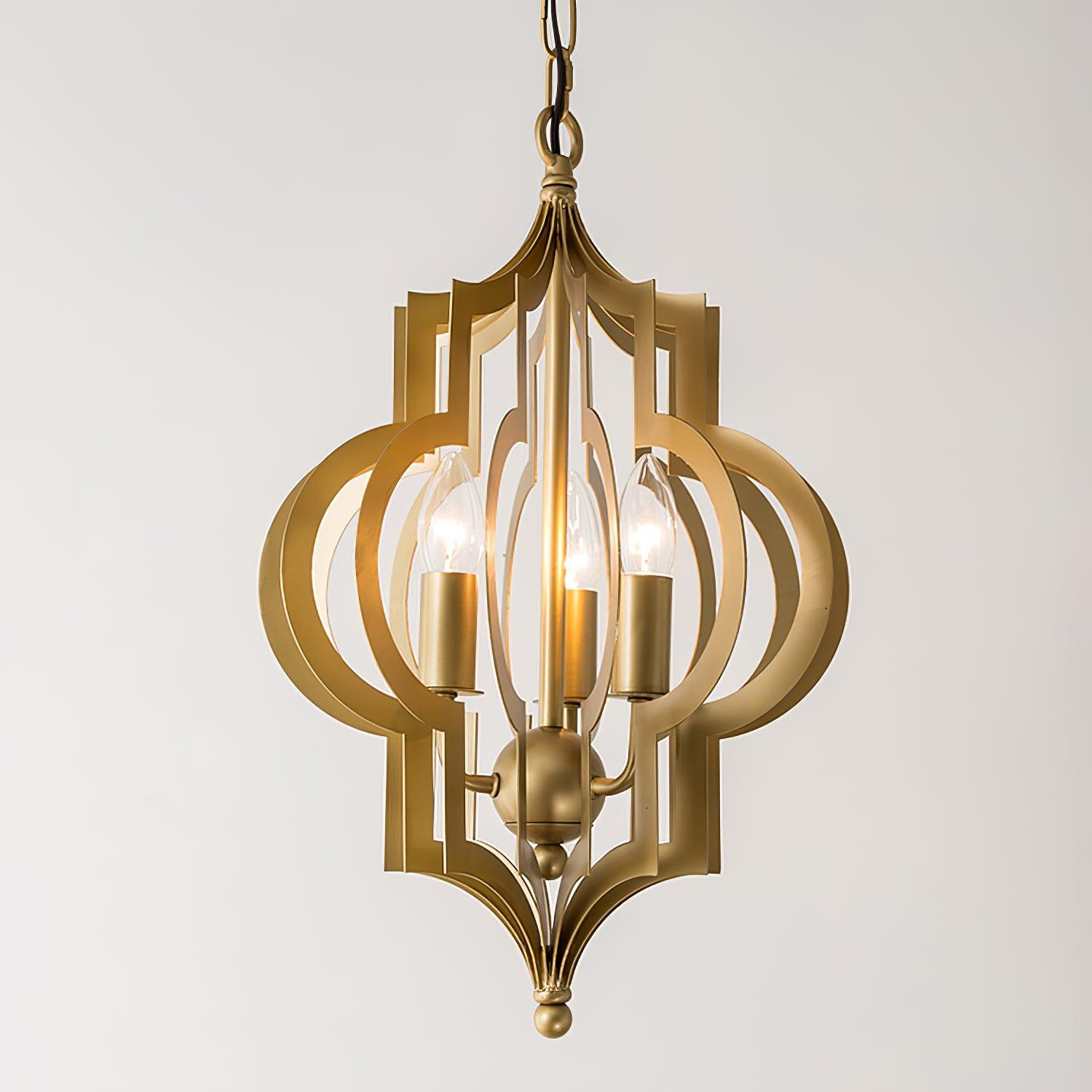 Antique Gold Leaf Lantern Chandelier 12.2