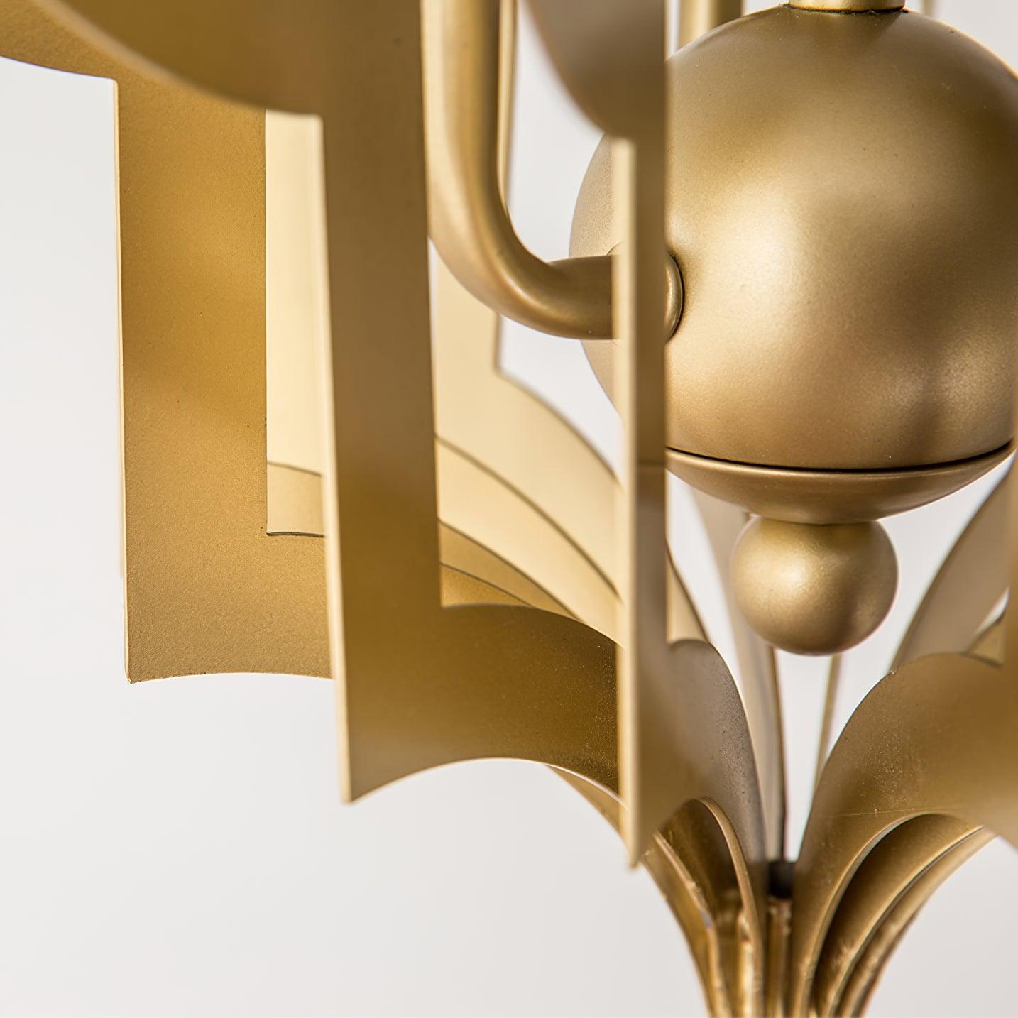 Antique Gold Leaf Lantern Chandelier 12.2