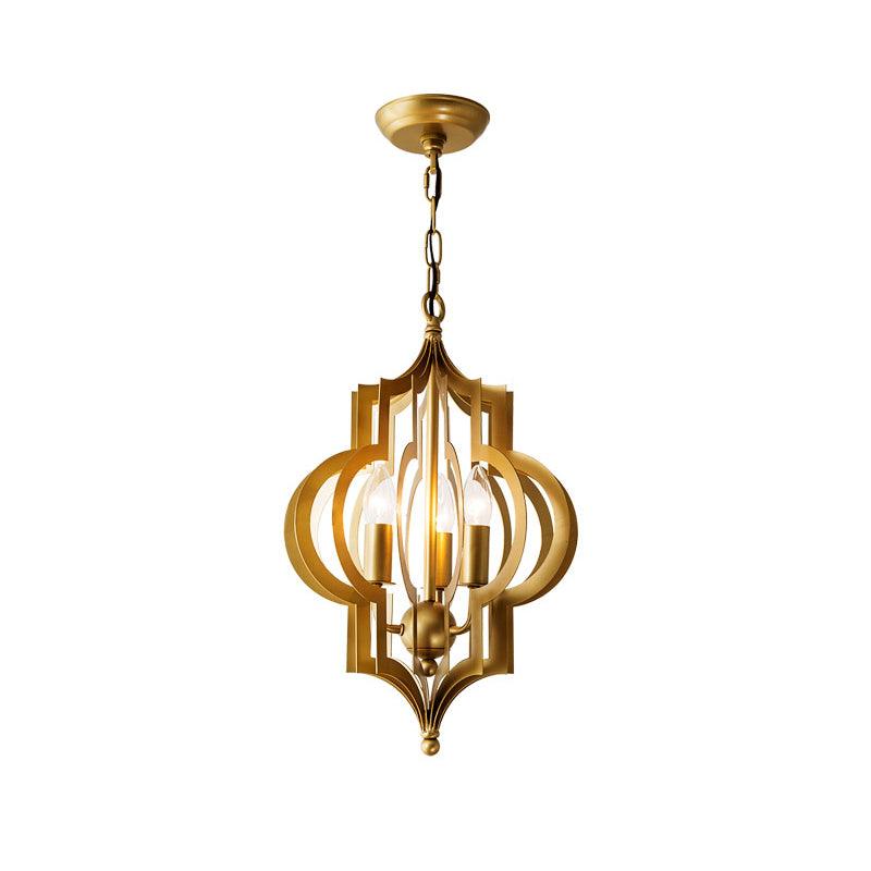Antique Gold Leaf Lantern Chandelier 12.2