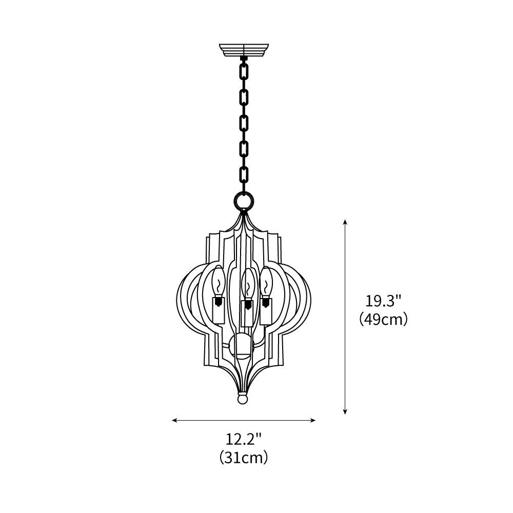 Antique Gold Leaf Lantern Chandelier 12.2