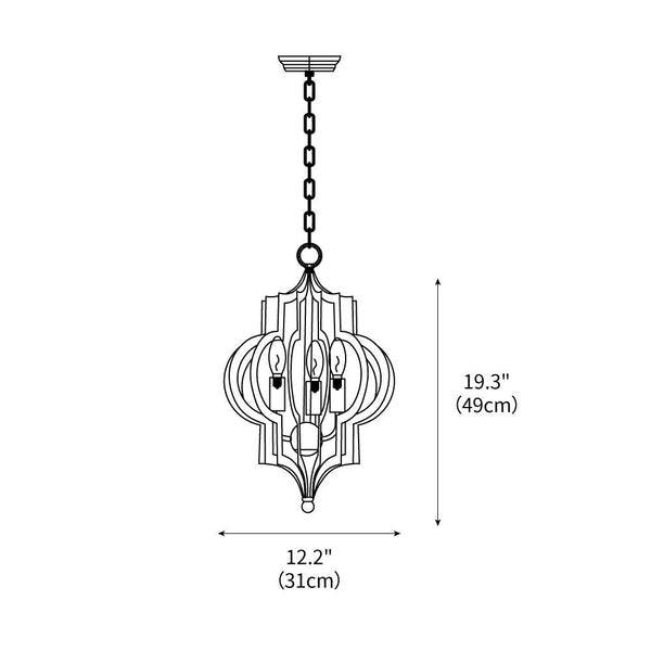 Antique Gold Leaf Lantern Chandelier 12.2