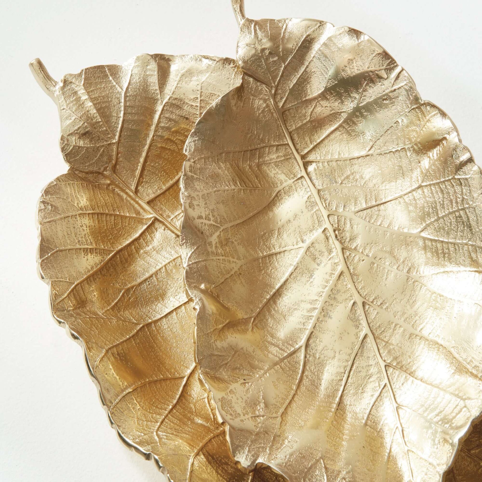 Antique Gold Leaf Shaped Accent Tray