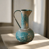Antique Oxidized Metal Pitcher Vase