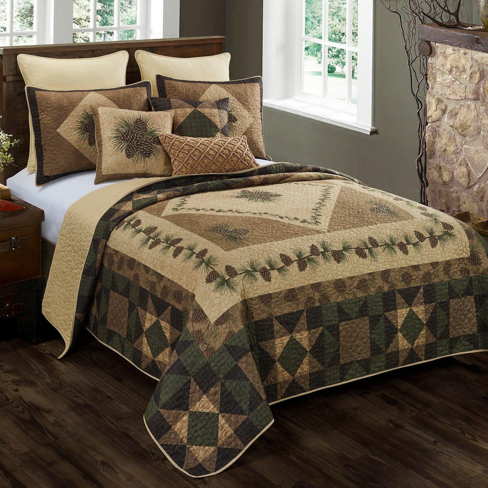 Antique Pine Cone Quilt Set - Gifts for You 'n Me