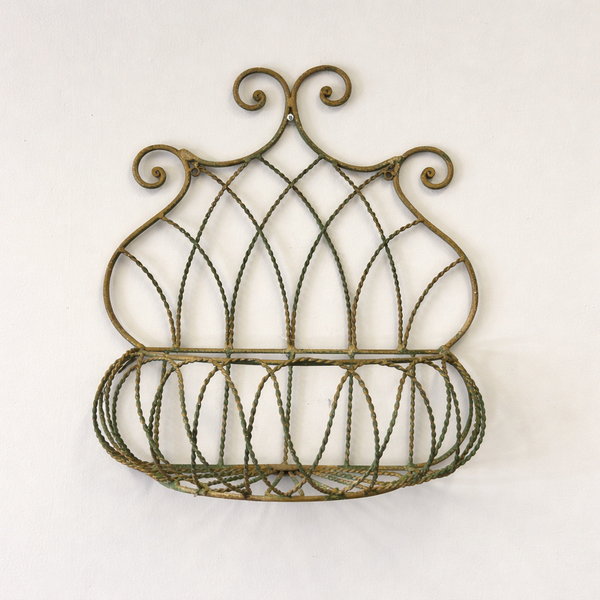 Rust Wrought Iron Wall Basket