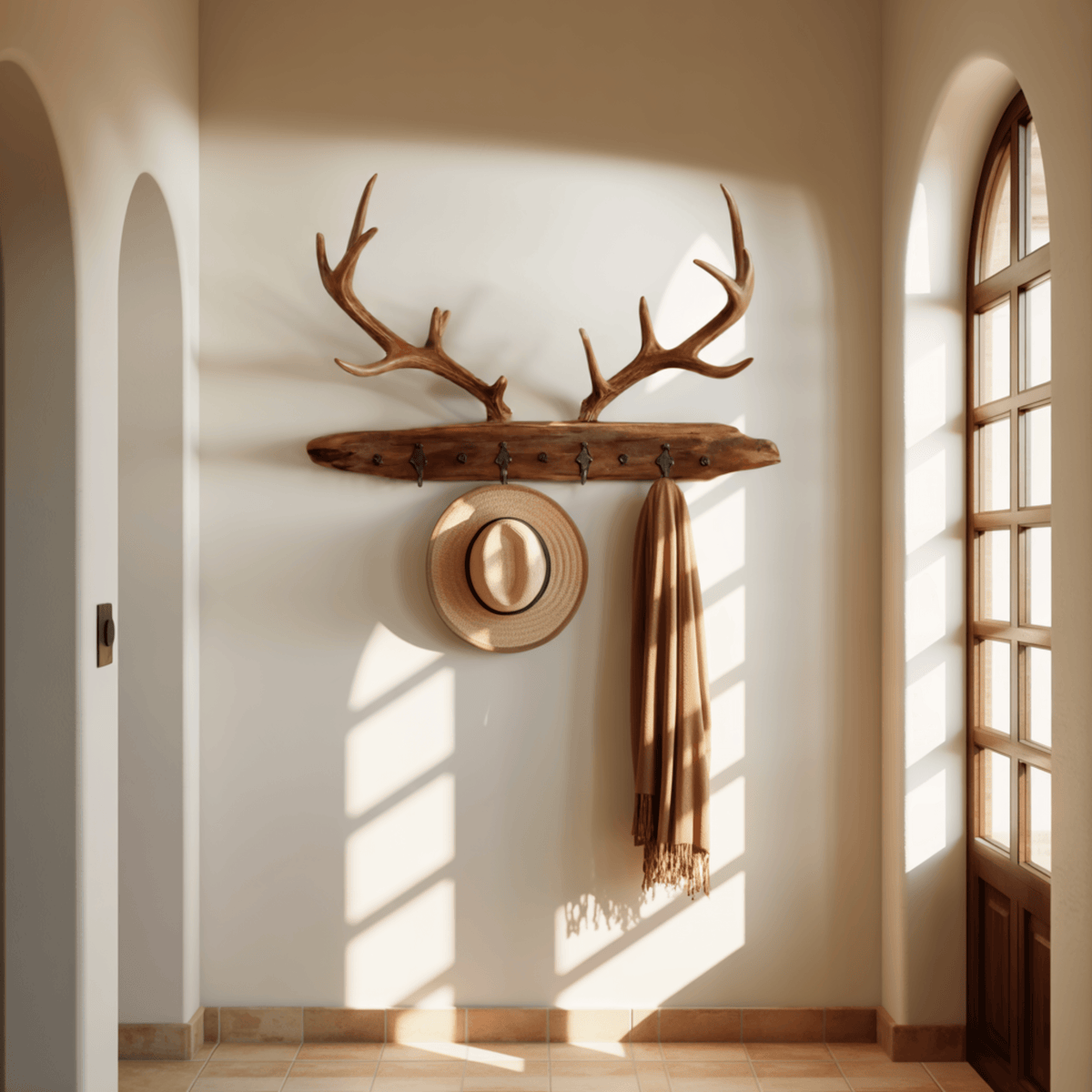 Antura Rustic Branchline Solid Wood Hook Rack