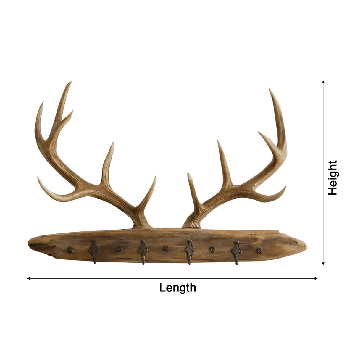 Antura Rustic Branchline Solid Wood Hook Rack
