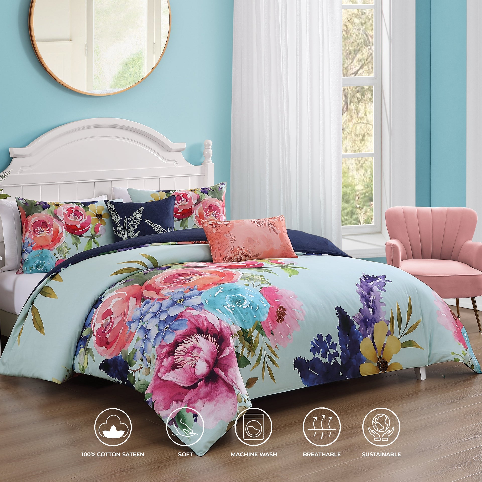 Bebejan Aqua Fiesta 5 Piece Reversible Comforter Set