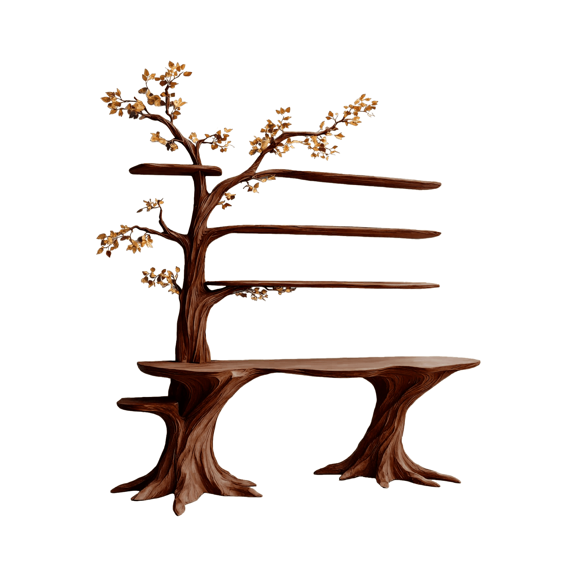 Arbelle Solid Wood Console Table with Shelves