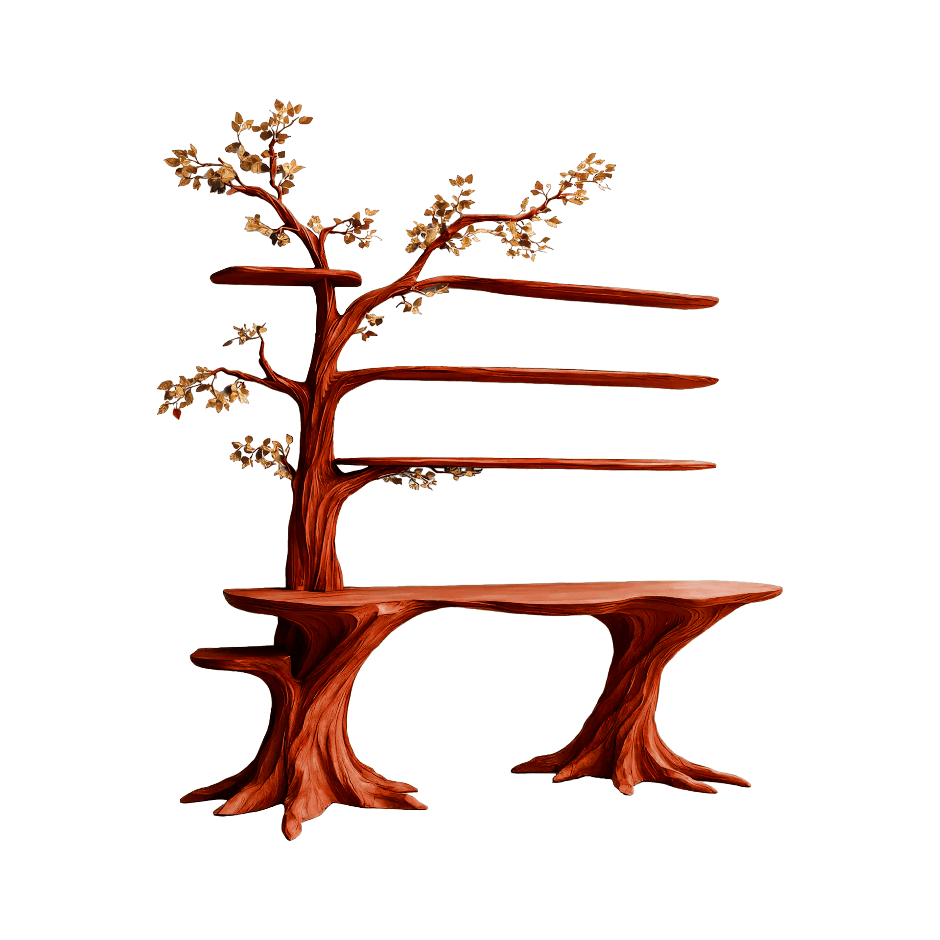 Arbelle Solid Wood Console Table with Shelves