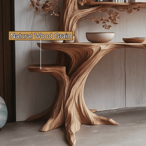 Arbelle Solid Wood Console Table with Shelves
