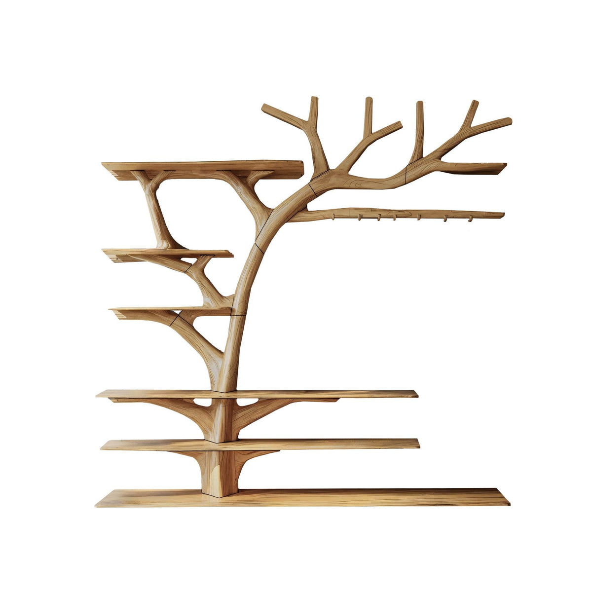 Arboris Flow Tree-Shaped Solid Wood Entryway Organizer