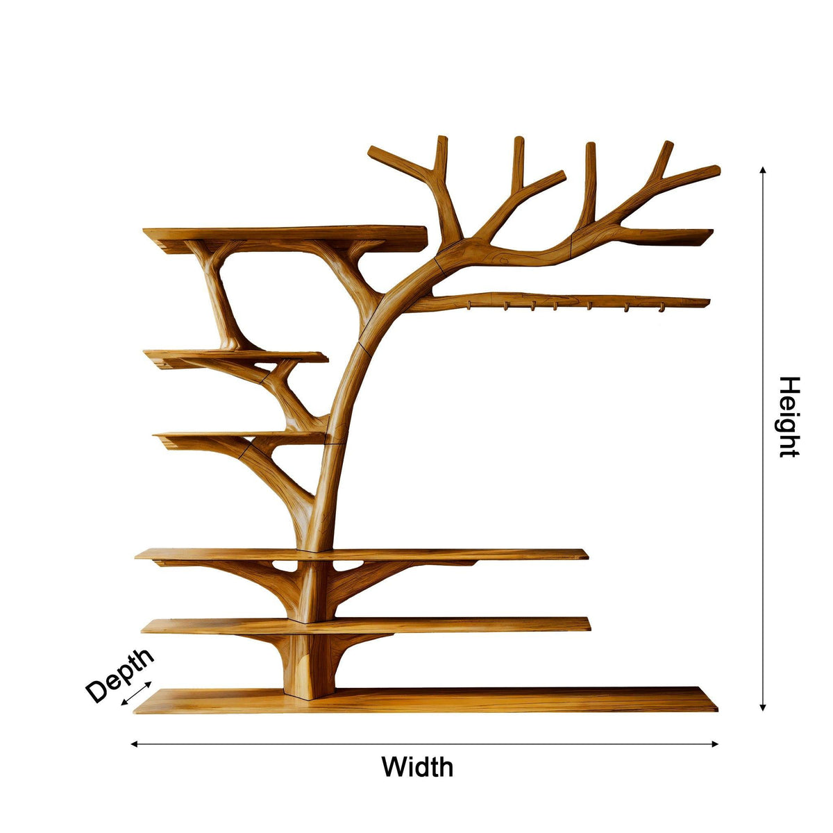 Arboris Flow Tree-Shaped Solid Wood Entryway Organizer