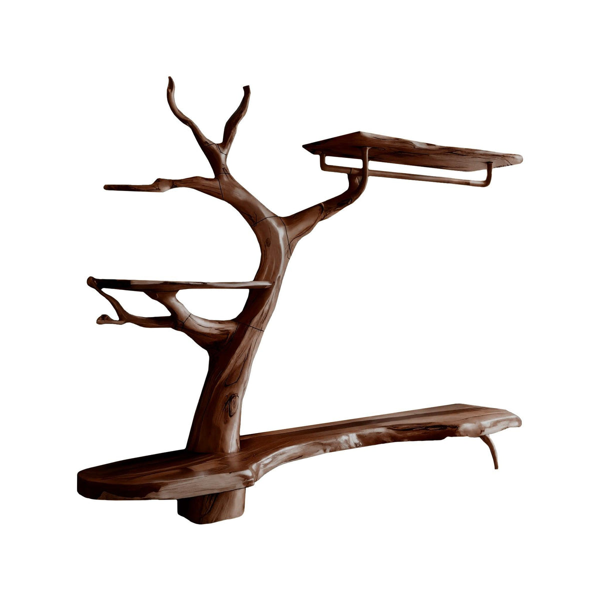 Arboris Haven Tree-Shaped Solid Wood Entryway Organizer