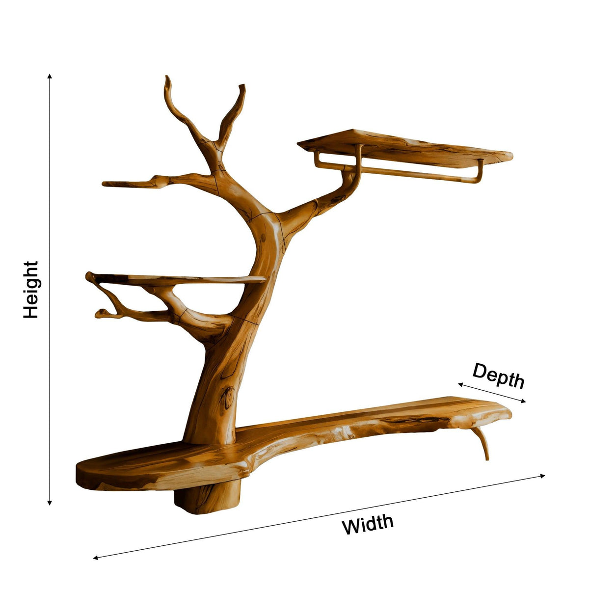 Arboris Haven Tree-Shaped Solid Wood Entryway Organizer