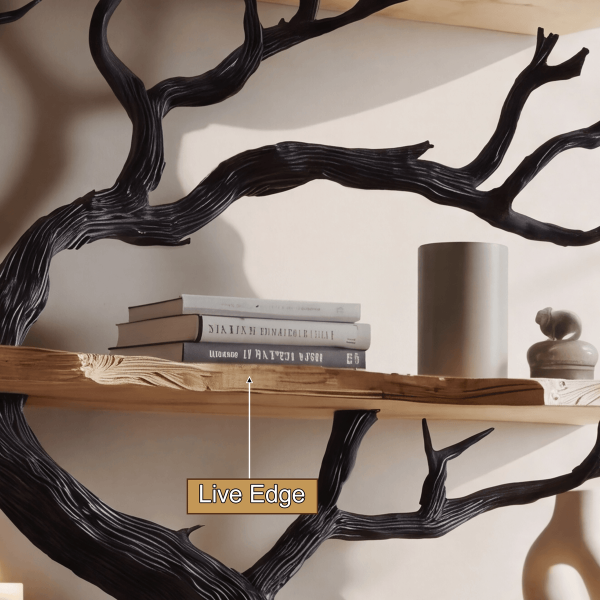 Arboris Noir Solid Wood Tree Bookshelf