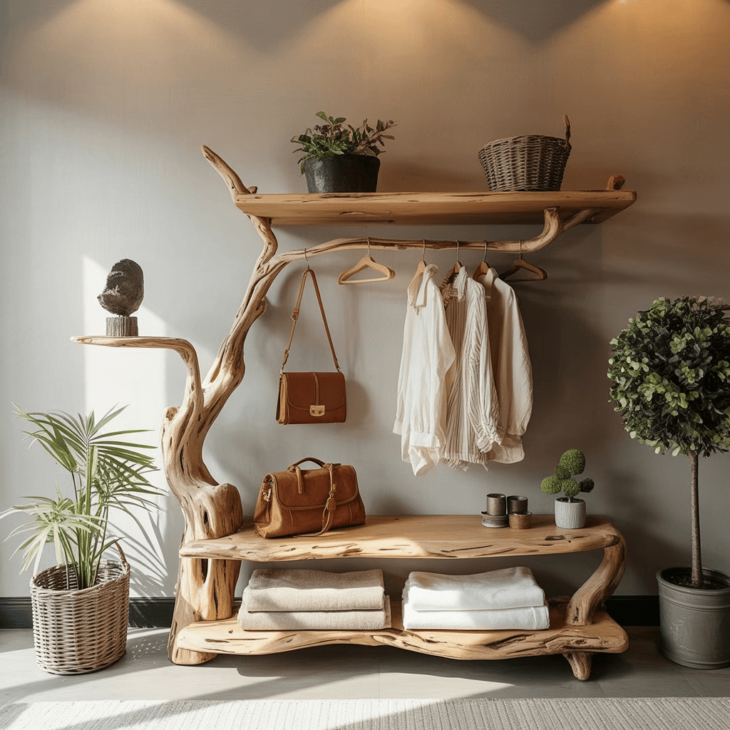 Arboris Root Tree-Shaped Solid Wood Entryway Organizer