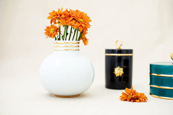 Arienne White Accent Vase