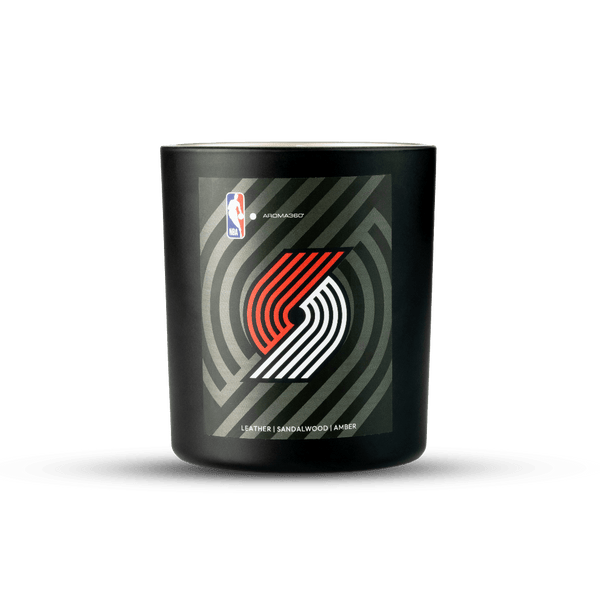 Black candle with NBA logo and design on a white background