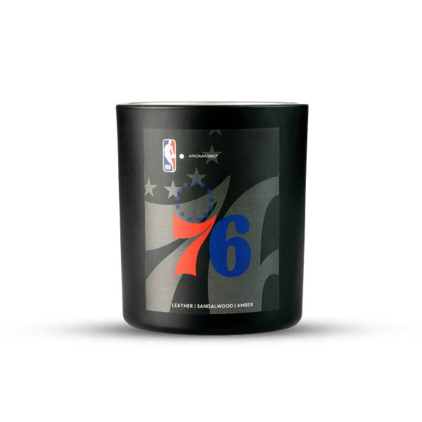 Black container with NBA 76ers logo on a white background