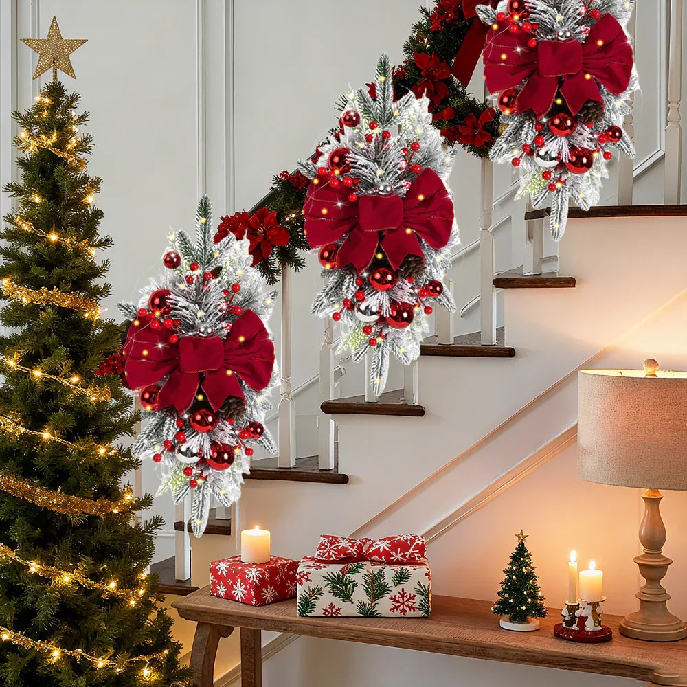 Artificial Christmas Wreath 60cm Non-Luminous Staircase Hanging Decoration