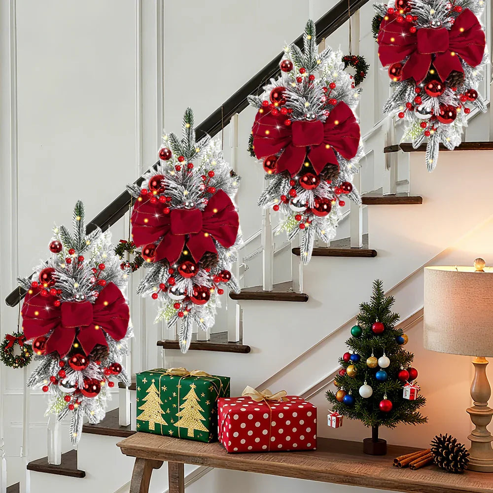 Artificial Christmas Wreath 60cm Non-Luminous Staircase Hanging Decoration
