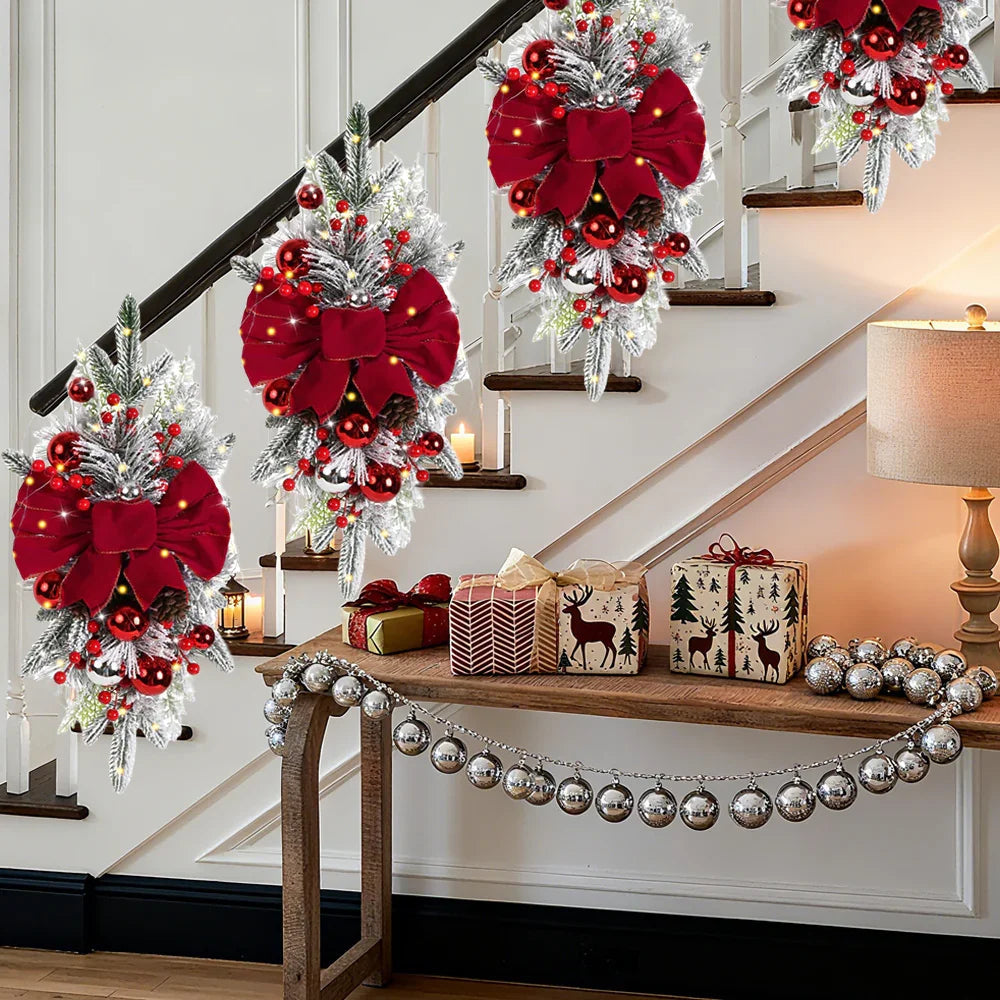Artificial Christmas Wreath 60cm Non-Luminous Staircase Hanging Decoration