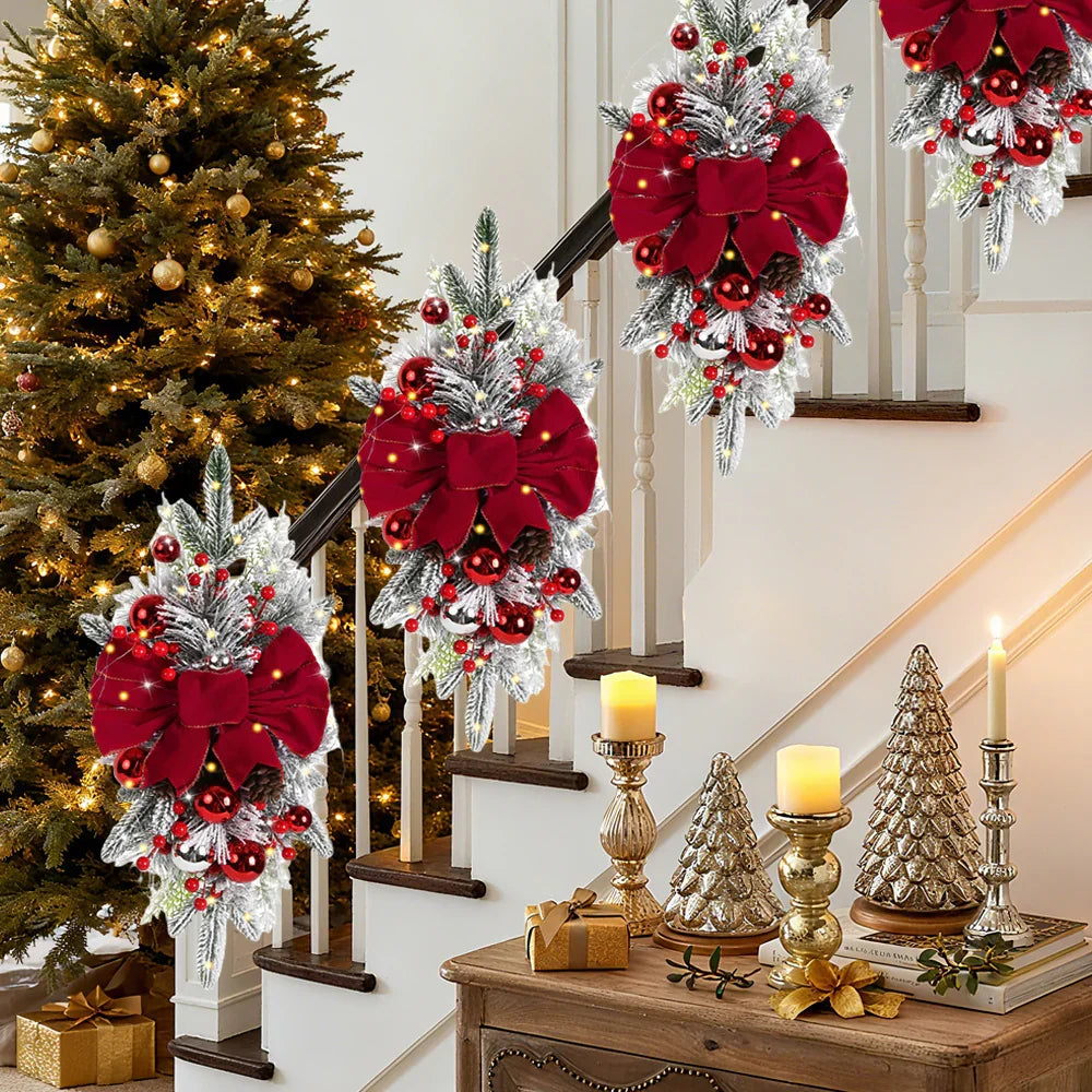 Artificial Christmas Wreath 60cm Non-Luminous Staircase Hanging Decoration
