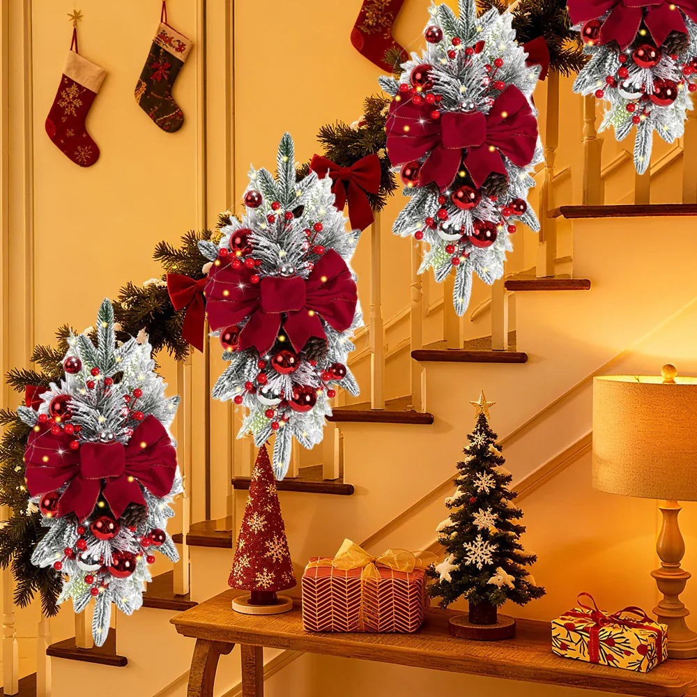 Artificial Christmas Wreath 60cm Non-Luminous Staircase Hanging Decoration