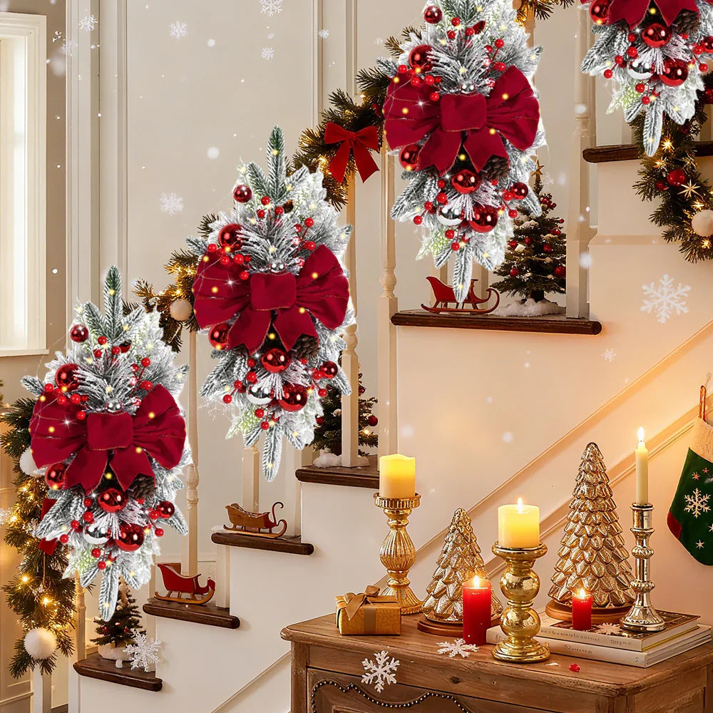 Artificial Christmas Wreath 60cm Non-Luminous Staircase Hanging Decoration