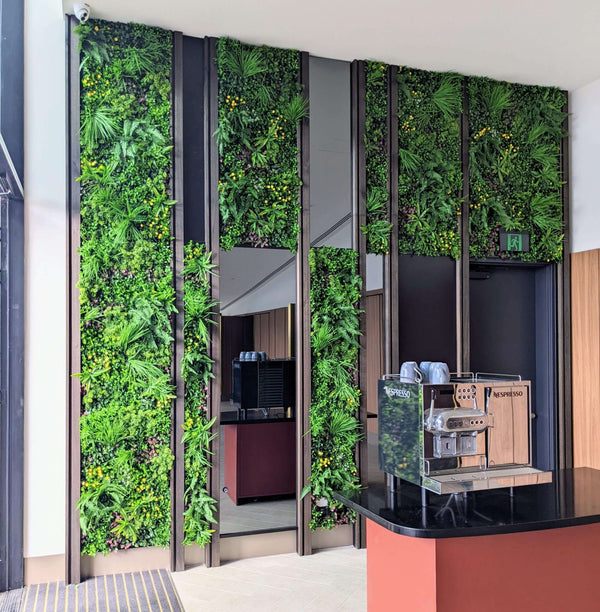 Country Fern Artificial Vertical Garden Green Wall Panel 40×40in 11 SQ FT – UV Resistant – Commercial Grade