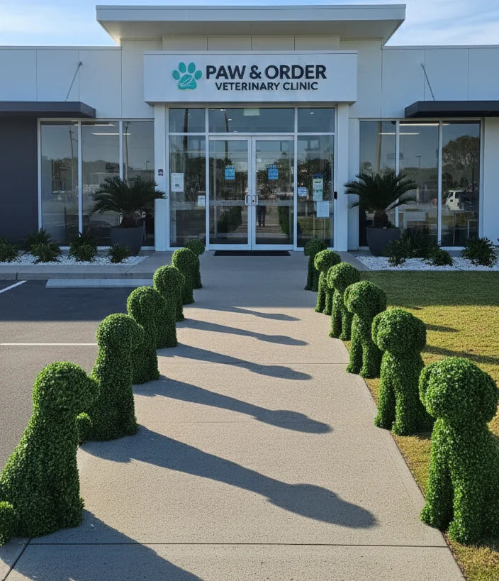 Boxwood Dog Artificial Topiary – Indoor and Outdoor