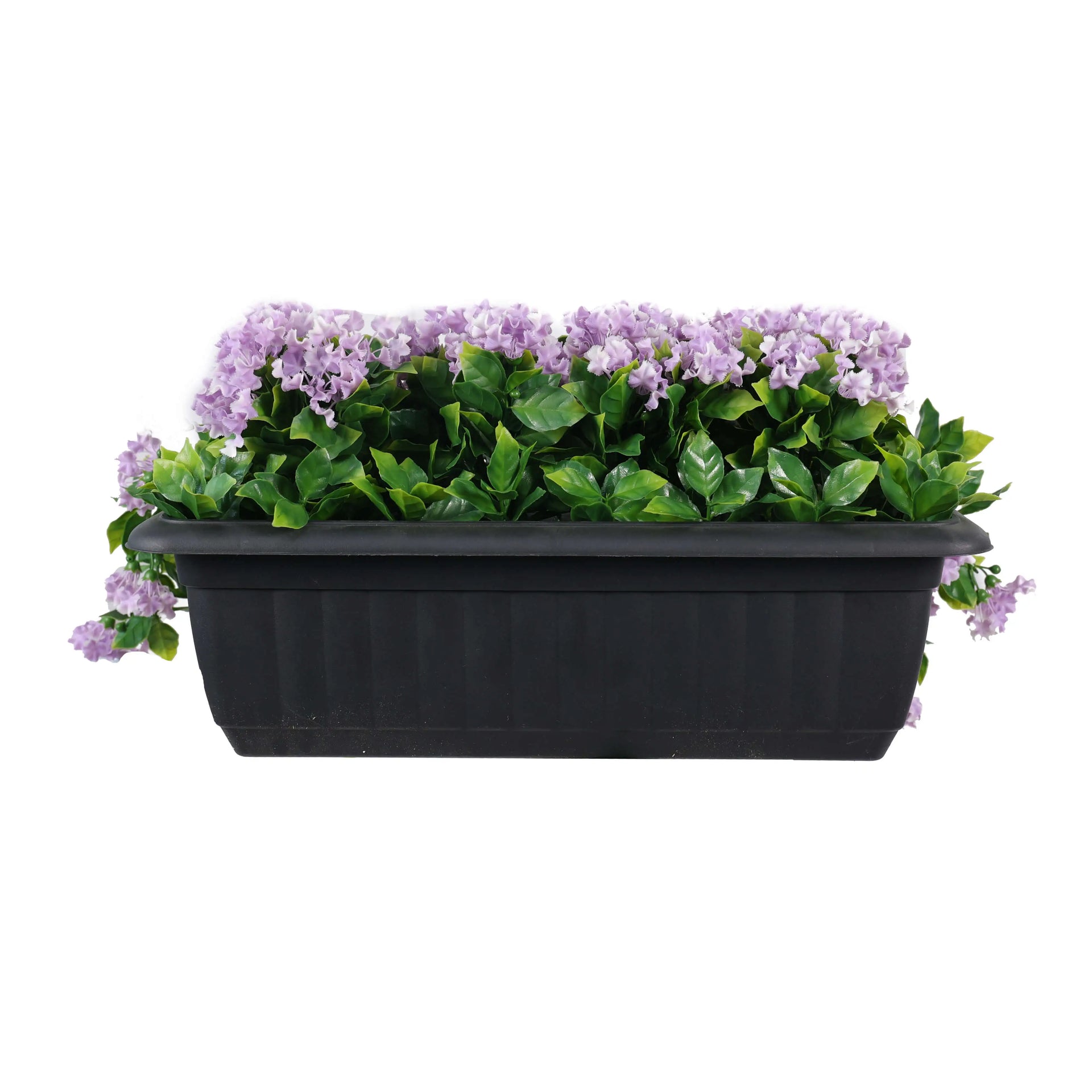 Artificial Window Box Planter – Draping Lilac Flowering (20×14in) – UV Resistant