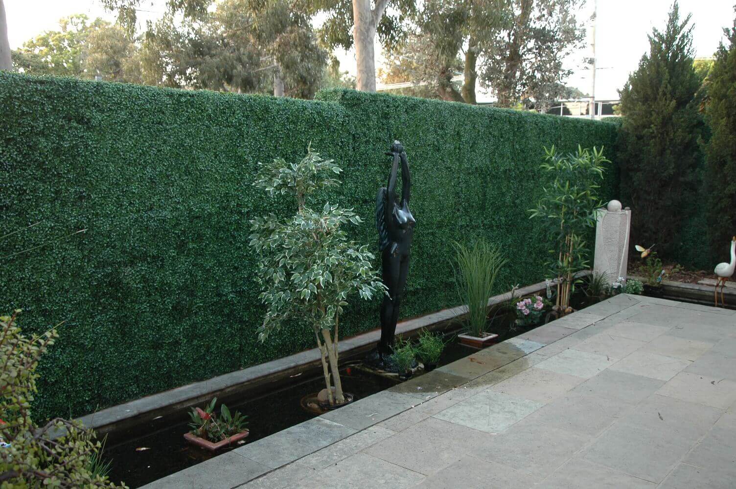 Dark Boxwood Artificial Vertical Garden Green Wall Panel Set of 6 66 SQ FT – UV Resistant – Commercial Grade