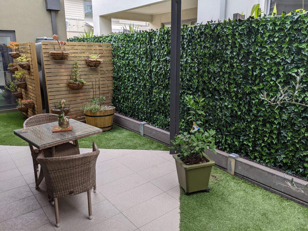 Boston Ivy Artificial Vertical Garden Green Wall Panel 40×40in 11 SQ FT – UV Resistant – Commercial Grade