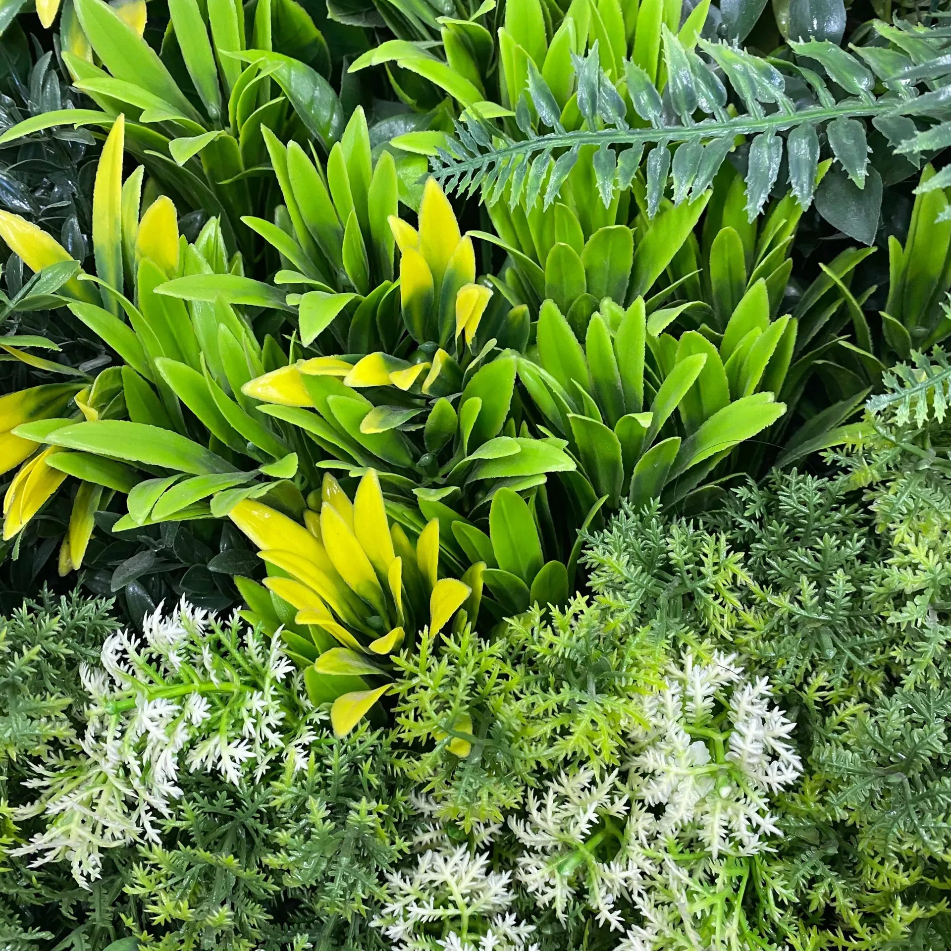 Evergreen Triptych Artificial Vertical Garden Green Wall Panel Set of 3 33 SQ FT – UV Resistant – Commercial Grade