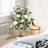 36 Inch Artificial Camellia Tree with Blooming Flower 1 Pack-White