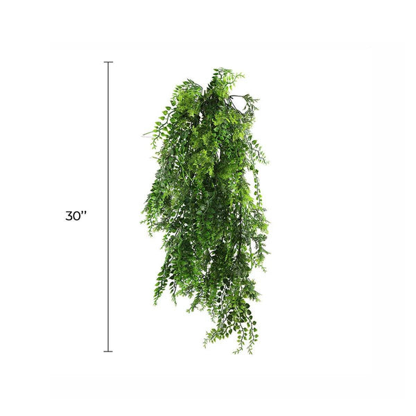 Dense Tropical Fern Artificial Hanging Plant 30in – UV Resistant