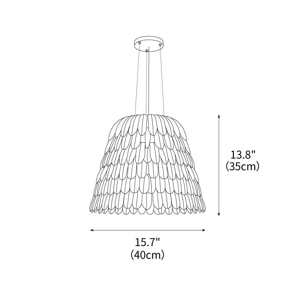 Artistic Feather Pendant Light 15.7