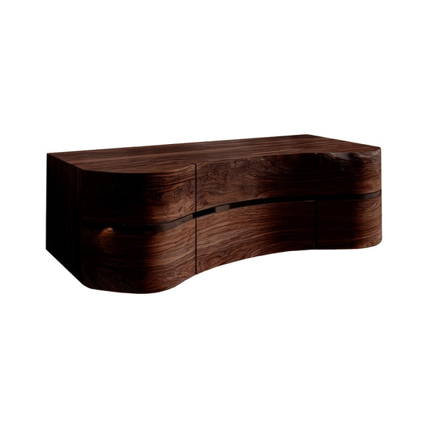 Arvessa Sculpted Solid Wood Floating Bathroom Vanity with Drawers