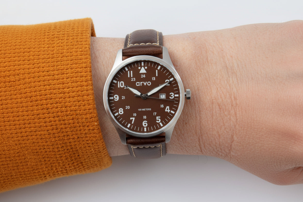 Arvo Rove Field Watch - Buckeye Brown