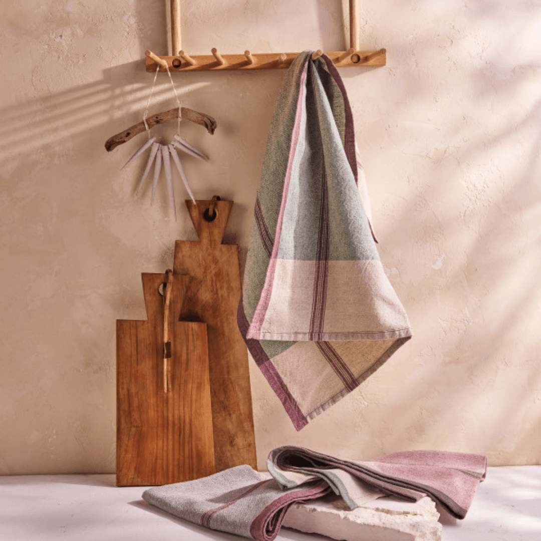 Lula Kitchen Towel, Set of 3, Mauve