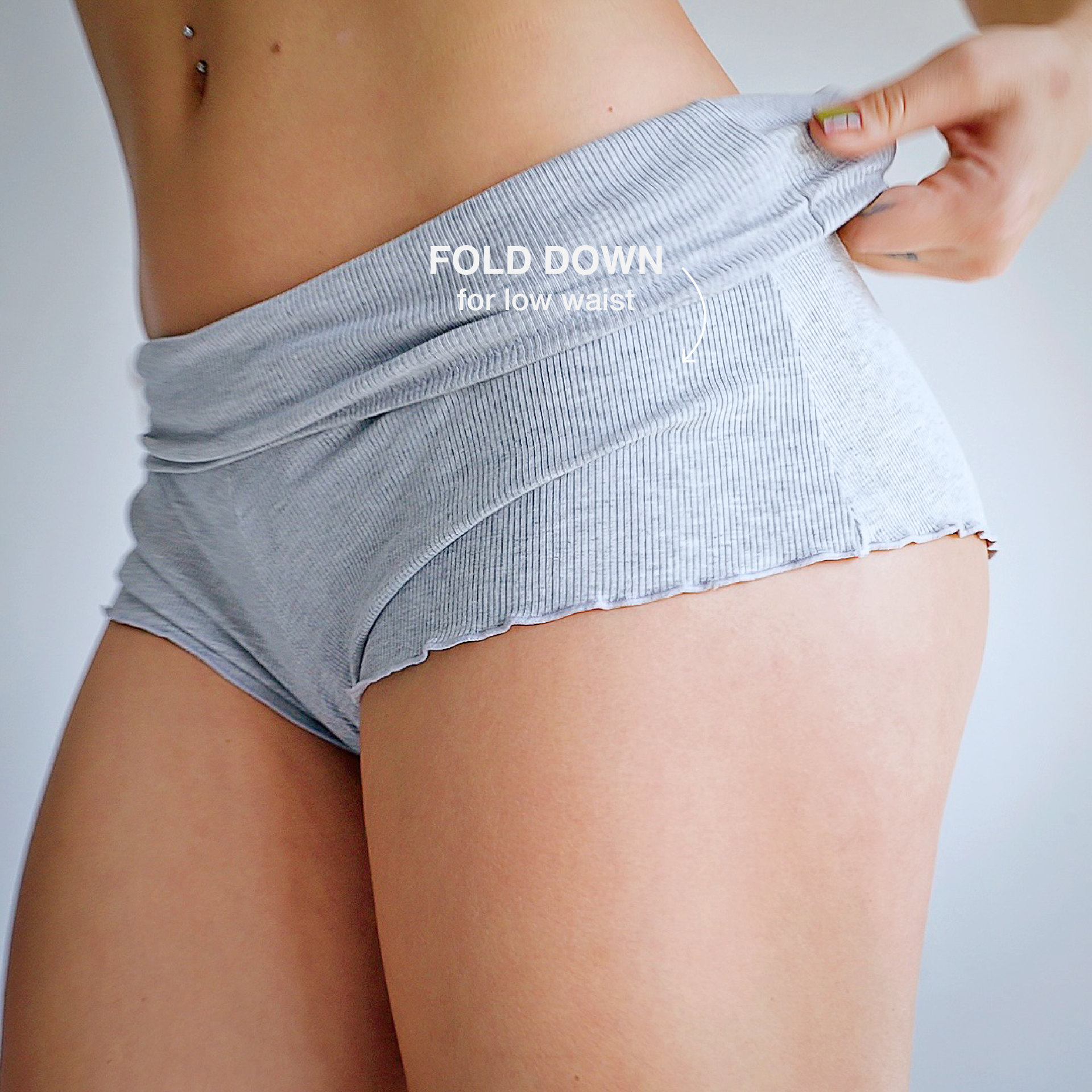 90s Boyshort - CloudRib™ Grey
